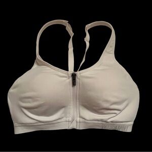Victoria's Secret Victoria Sport White Knockout Sports Bra size 32C Front Zip